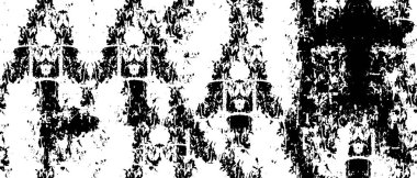 Grunge üst üste biniyor. Soyut siyah-beyaz vektör arkaplanı. Çatlak, leke ve noktalarda kirli desenli tek renkli klasik yüzey. Karanlık korku tarzında eski bir duvar.