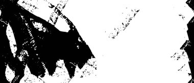 Grunge üst üste biniyor. Soyut siyah-beyaz vektör arkaplanı. Çatlak, leke ve noktalarda kirli desenli tek renkli klasik yüzey. Karanlık korku tarzında eski bir duvar.