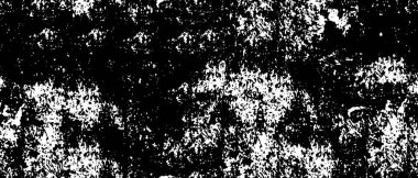 Grunge üst üste biniyor. Soyut siyah-beyaz vektör arkaplanı. Çatlak, leke ve noktalarda kirli desenli tek renkli klasik yüzey. Karanlık korku tarzında eski bir duvar.