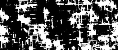 Grunge üst üste biniyor. Soyut siyah-beyaz vektör arkaplanı. Çatlak, leke ve noktalarda kirli desenli tek renkli klasik yüzey. Karanlık korku tarzında eski bir duvar.