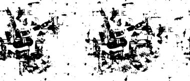 Grunge black and white pattern. Monochrome particles abstract texture. Background of cracks, scuffs, chips, stains, ink spots, lines. Dark design background surface. Gray printing element