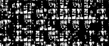 Grunge üst üste biniyor. Soyut siyah-beyaz vektör arkaplanı. Çatlak, leke ve noktalarda kirli desenli tek renkli klasik yüzey. Karanlık korku tarzında eski bir duvar.