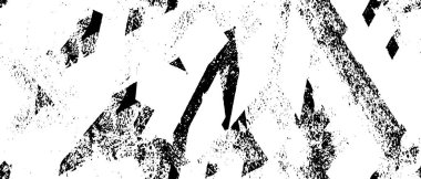 Grunge üst üste biniyor. Soyut siyah-beyaz vektör arkaplanı. Çatlak, leke ve noktalarda kirli desenli tek renkli klasik yüzey. Karanlık korku tarzında eski bir duvar.