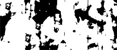 Grunge üst üste biniyor. Soyut siyah-beyaz vektör arkaplanı. Çatlak, leke ve noktalarda kirli desenli tek renkli klasik yüzey. Karanlık korku tarzında eski bir duvar.
