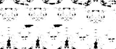 Grunge üst üste biniyor. Soyut siyah-beyaz vektör arkaplanı. Çatlak, leke ve noktalarda kirli desenli tek renkli klasik yüzey. Karanlık korku tarzında eski bir duvar.