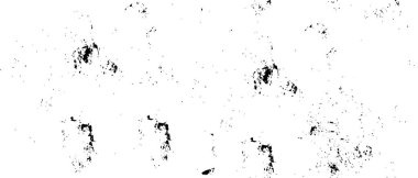 Grunge üst üste biniyor. Soyut siyah-beyaz vektör arkaplanı. Çatlak, leke ve noktalarda kirli desenli tek renkli klasik yüzey. Karanlık korku tarzında eski bir duvar.