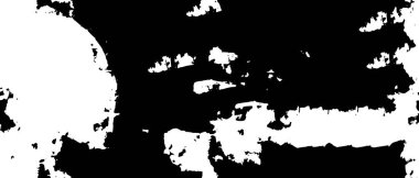 Grunge üst üste biniyor. Soyut siyah-beyaz vektör arkaplanı. Çatlak, leke ve noktalarda kirli desenli tek renkli klasik yüzey. Karanlık korku tarzında eski bir duvar.