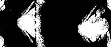 Grunge üst üste biniyor. Soyut siyah-beyaz vektör arkaplanı. Çatlak, leke ve noktalarda kirli desenli tek renkli klasik yüzey. Karanlık korku tarzında eski bir duvar.