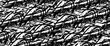 Grunge üst üste biniyor. Soyut siyah-beyaz vektör arkaplanı. Çatlak, leke ve noktalarda kirli desenli tek renkli klasik yüzey. Karanlık korku tarzında eski bir duvar.