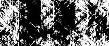 Grunge üst üste biniyor. Soyut siyah-beyaz vektör arkaplanı. Çatlak, leke ve noktalarda kirli desenli tek renkli klasik yüzey. Karanlık korku tarzında eski bir duvar.