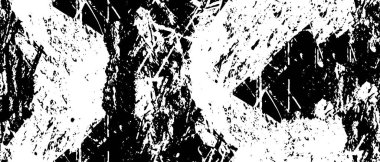 Grunge üst üste biniyor. Soyut siyah-beyaz vektör arkaplanı. Tek renkli vintage yüzey 