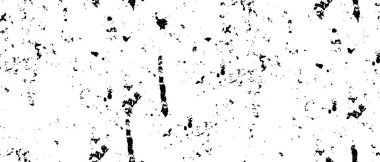 Grunge üst üste biniyor. Soyut siyah-beyaz vektör arkaplanı. Çatlak, leke ve noktalarda kirli desenli tek renkli klasik yüzey. Karanlık korku tarzında eski bir duvar.