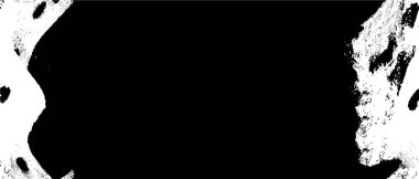 Grunge üst üste biniyor. Soyut siyah-beyaz vektör arkaplanı. Çatlak, leke ve noktalarda kirli desenli tek renkli klasik yüzey. Karanlık korku tarzında eski bir duvar.