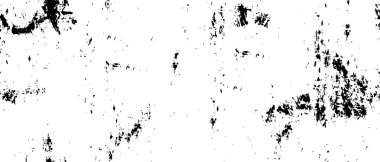 Grunge üst üste biniyor. Soyut siyah-beyaz vektör arkaplanı. Çatlak, leke ve noktalarda kirli desenli tek renkli klasik yüzey. Karanlık korku tarzında eski bir duvar.