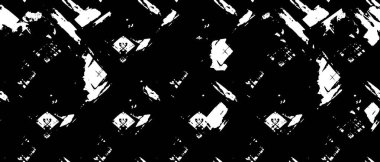 Grunge üst üste biniyor. Soyut siyah-beyaz vektör arkaplanı. Çatlak, leke ve noktalarda kirli desenli tek renkli klasik yüzey. Karanlık korku tarzında eski bir duvar.