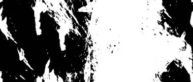 Grunge üst üste biniyor. Soyut siyah-beyaz vektör arkaplanı. Çatlak, leke ve noktalarda kirli desenli tek renkli klasik yüzey. Karanlık korku tarzında eski bir duvar.