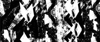 Grunge üst üste biniyor. Soyut siyah-beyaz vektör arkaplanı. Çatlak, leke ve noktalarda kirli desenli tek renkli klasik yüzey. Karanlık korku tarzında eski bir duvar.