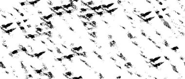 Grunge üst üste biniyor. Soyut siyah-beyaz vektör arkaplanı. Çatlak, leke ve noktalarda kirli desenli tek renkli klasik yüzey. Karanlık korku tarzında eski bir duvar.