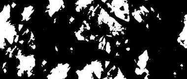 Grunge üst üste biniyor. Soyut siyah-beyaz vektör arkaplanı. Çatlak, leke ve noktalarda kirli desenli tek renkli klasik yüzey. Karanlık korku tarzında eski bir duvar.