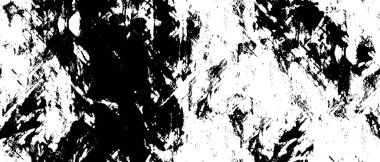 Grunge üst üste biniyor. Soyut siyah-beyaz vektör arkaplanı. Çatlak, leke ve noktalarda kirli desenli tek renkli klasik yüzey. Karanlık korku tarzında eski bir duvar.