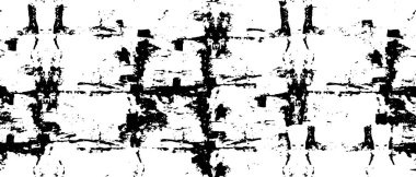 Grunge üst üste biniyor. Soyut siyah-beyaz vektör arkaplanı. Çatlak, leke ve noktalarda kirli desenli tek renkli klasik yüzey. Karanlık korku tarzında eski bir duvar.