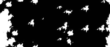 Grunge üst üste biniyor. Soyut siyah-beyaz vektör arkaplanı. Çatlak, leke ve noktalarda kirli desenli tek renkli klasik yüzey. Karanlık korku tarzında eski bir duvar.