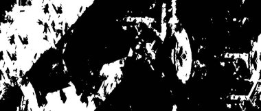 Grunge üst üste biniyor. Soyut siyah-beyaz vektör arkaplanı. Çatlak, leke ve noktalarda kirli desenli tek renkli klasik yüzey. Karanlık korku tarzında eski bir duvar.