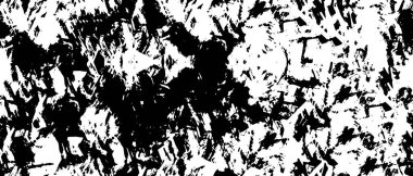 Grunge üst üste biniyor. Soyut siyah-beyaz vektör arkaplanı. Çatlak, leke ve noktalarda kirli desenli tek renkli klasik yüzey. Karanlık korku tarzında eski bir duvar.