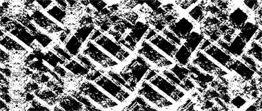 Grunge üst üste biniyor. Soyut siyah-beyaz vektör arkaplanı. Çatlak, leke ve noktalarda kirli desenli tek renkli klasik yüzey. Karanlık korku tarzında eski bir duvar.
