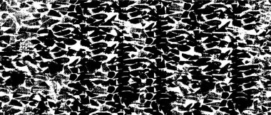 Grunge üst üste biniyor. Soyut siyah-beyaz vektör arkaplanı. Çatlak, leke ve noktalarda kirli desenli tek renkli klasik yüzey. Karanlık korku tarzında eski bir duvar.