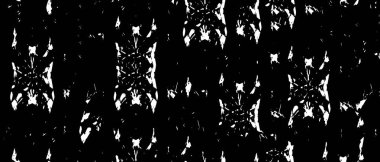 Grunge üst üste biniyor. Soyut siyah-beyaz vektör arkaplanı. Çatlak, leke ve noktalarda kirli desenli tek renkli klasik yüzey. Karanlık korku tarzında eski bir duvar.