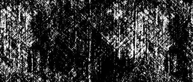 Grunge üst üste biniyor. Soyut siyah-beyaz vektör arkaplanı. Çatlak, leke ve noktalarda kirli desenli tek renkli klasik yüzey. Karanlık korku tarzında eski bir duvar.