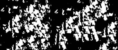 Grunge üst üste biniyor. Soyut siyah-beyaz vektör arkaplanı. Çatlak, leke ve noktalarda kirli desenli tek renkli klasik yüzey. Karanlık korku tarzında eski bir duvar.
