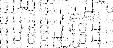 Grunge üst üste biniyor. Soyut siyah-beyaz vektör arkaplanı. Çatlak, leke ve noktalarda kirli desenli tek renkli klasik yüzey. Karanlık korku tarzında eski bir duvar.