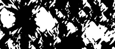 Grunge üst üste biniyor. Soyut siyah-beyaz vektör arkaplanı. Çatlak, leke ve noktalarda kirli desenli tek renkli klasik yüzey. Karanlık korku tarzında eski bir duvar.