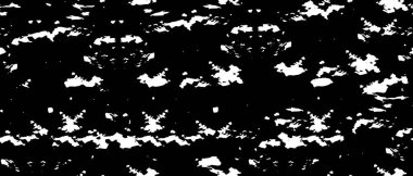 Grunge üst üste biniyor. Soyut siyah-beyaz vektör arkaplanı. Çatlak, leke ve noktalarda kirli desenli tek renkli klasik yüzey. Karanlık korku tarzında eski bir duvar.