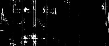 Grunge üst üste biniyor. Soyut siyah-beyaz vektör arkaplanı. Çatlak, leke ve noktalarda kirli desenli tek renkli klasik yüzey. Karanlık korku tarzında eski bir duvar.