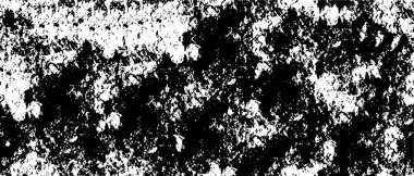 Grunge üst üste biniyor. Soyut siyah-beyaz vektör arkaplanı. Çatlak, leke ve noktalarda kirli desenli tek renkli klasik yüzey. Karanlık korku tarzında eski bir duvar.