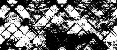 Grunge üst üste biniyor. Soyut siyah-beyaz vektör arkaplanı. Çatlak, leke ve noktalarda kirli desenli tek renkli klasik yüzey. Karanlık korku tarzında eski bir duvar.