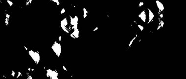 Grunge üst üste biniyor. Soyut siyah-beyaz vektör arkaplanı. Çatlak, leke ve noktalarda kirli desenli tek renkli klasik yüzey. Karanlık korku tarzında eski bir duvar.