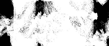 Grunge üst üste biniyor. Soyut siyah-beyaz vektör arkaplanı. Çatlak, leke ve noktalarda kirli desenli tek renkli klasik yüzey. Karanlık korku tarzında eski bir duvar.