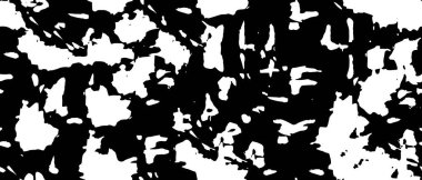 Grunge üst üste biniyor. Soyut siyah-beyaz vektör arkaplanı. Çatlak, leke ve noktalarda kirli desenli tek renkli klasik yüzey. Karanlık korku tarzında eski bir duvar.