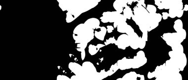 Grunge üst üste biniyor. Soyut siyah-beyaz vektör arkaplanı. Çatlak, leke ve noktalarda kirli desenli tek renkli klasik yüzey. Karanlık korku tarzında eski bir duvar.