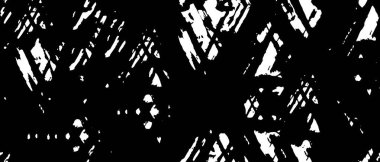 Grunge üst üste biniyor. Soyut siyah-beyaz vektör arkaplanı. Çatlak, leke ve noktalarda kirli desenli tek renkli klasik yüzey. Karanlık korku tarzında eski bir duvar.