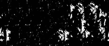 Grunge üst üste biniyor. Soyut siyah-beyaz vektör arkaplanı. Çatlak, leke ve noktalarda kirli desenli tek renkli klasik yüzey. Karanlık korku tarzında eski bir duvar.