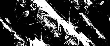 Grunge üst üste biniyor. Soyut siyah-beyaz vektör arkaplanı. Çatlak, leke ve noktalarda kirli desenli tek renkli klasik yüzey. Karanlık korku tarzında eski bir duvar.