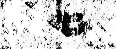 Grunge üst üste biniyor. Soyut siyah-beyaz vektör arkaplanı. Çatlak, leke ve noktalarda kirli desenli tek renkli klasik yüzey. Karanlık korku tarzında eski bir duvar.