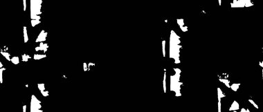 Grunge üst üste biniyor. Soyut siyah-beyaz vektör arkaplanı. Çatlak, leke ve noktalarda kirli desenli tek renkli klasik yüzey. Karanlık korku tarzında eski bir duvar.