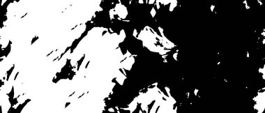 Grunge üst üste biniyor. Soyut siyah-beyaz vektör arkaplanı. Çatlak, leke ve noktalarda kirli desenli tek renkli klasik yüzey. Karanlık korku tarzında eski bir duvar.