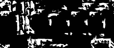 Grunge üst üste biniyor. Soyut siyah-beyaz vektör arkaplanı. Çatlak, leke ve noktalarda kirli desenli tek renkli klasik yüzey. Karanlık korku tarzında eski bir duvar.